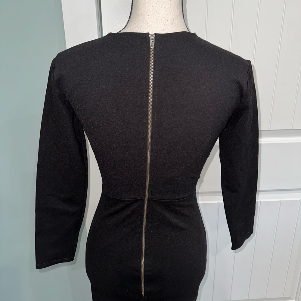 Mason leather trimmed deep plunge v neck Bodycon dress size XS - Picture 10 of 12